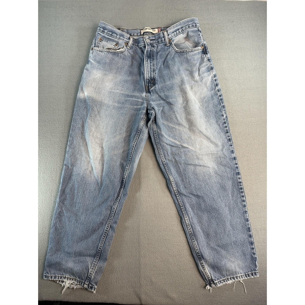 Levis 560 Jeans Mens 38x30 Blue Light Comfort Fit Relaxed Tapered Distressed Y2K